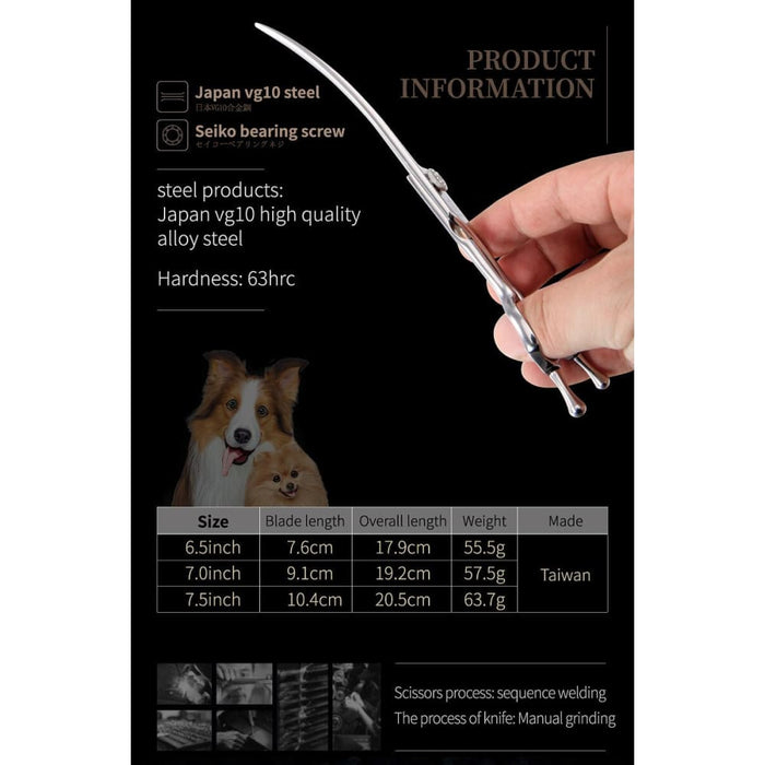 Jp Vg10 Steel 6.5 7 7.5 Inch Curved Blade Pet Dog Grooming