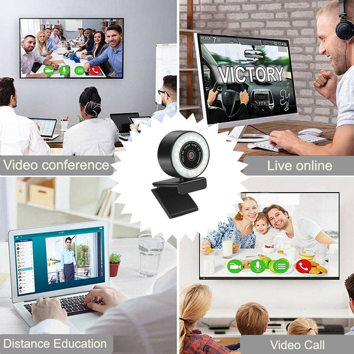 Vibe Geeks 1080p Hd Fixed Focus Usb Webcam With Microphone
