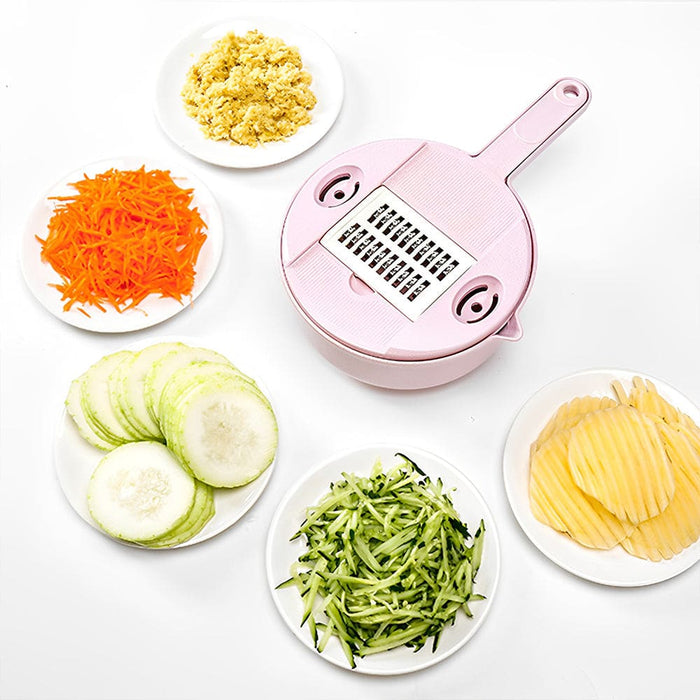 Vibe Geeks 12 in 1 Manual Multi-function Vegetable Cutter