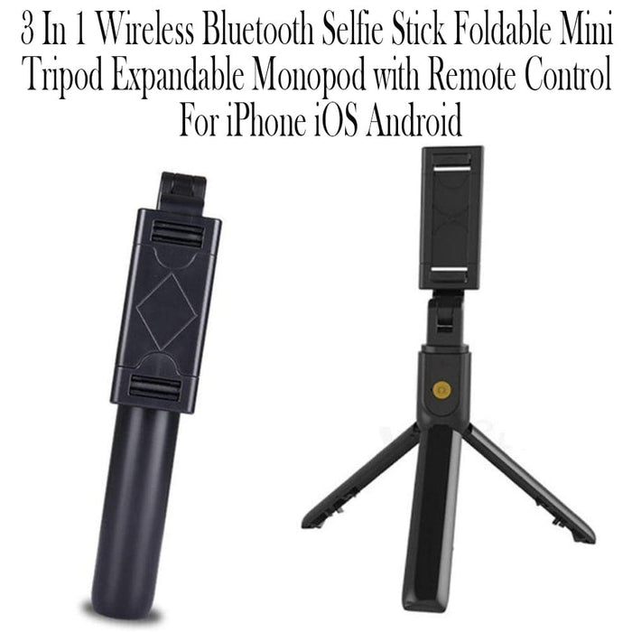 Vibe Geeks 3 In 1 Wireless Bluetooth Selfie Stick Foldable