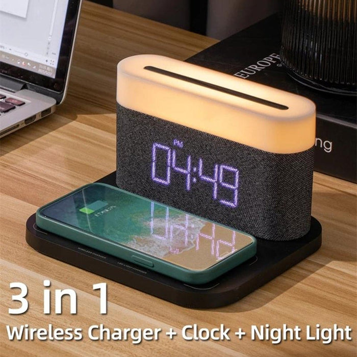 Vibe Geeks 3 - in - 1 Wireless Charger Alarm Clock