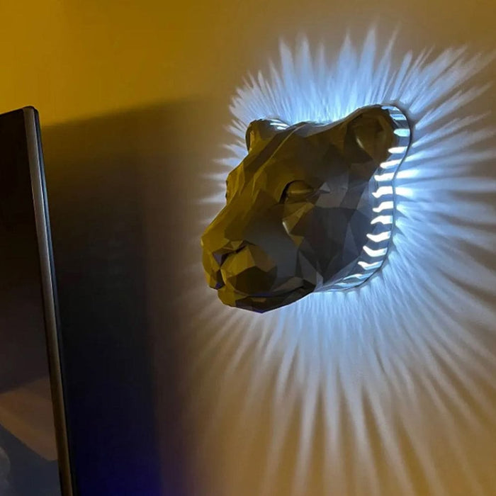 Vibe Geeks 3d Resin Animal Statue And Wall Lamp Home