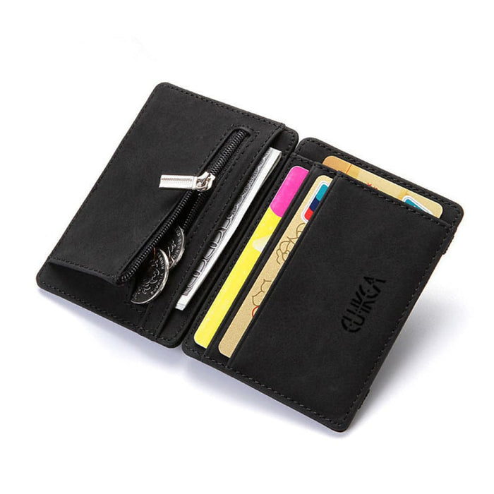 Vibe Geeks 4 Card Slots Ultra Thin Bi - fold Magic Wallet