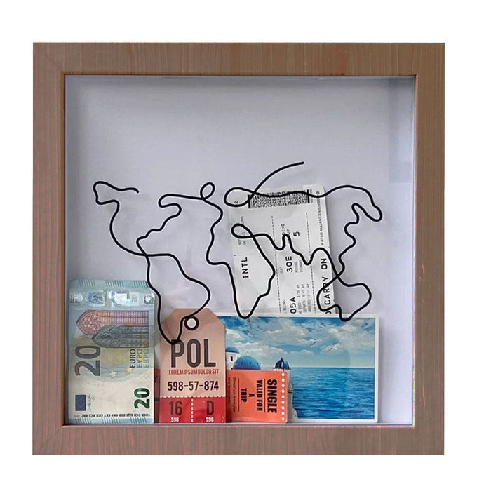 Vibe Geeks Adventure Archive Box Wood Frame Travel Tickets
