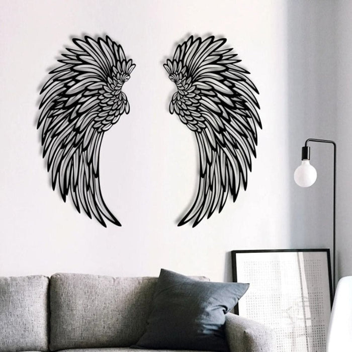 Vibe Geeks Angel Wings Metal Wall Decor With Led Light