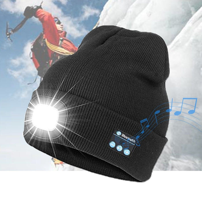 Vibe Geeks Bluetooth Music Knitted Hat With Led Lamp Cap