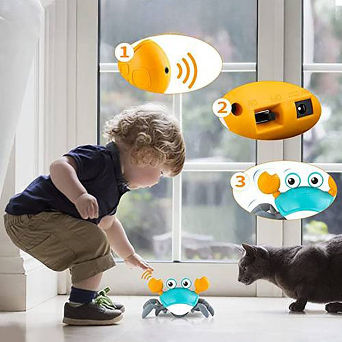 Vibe Geeks Crawling Crab Sensory Toy with Music and Led