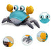 Vibe Geeks Crawling Crab Sensory Toy with Music and Led