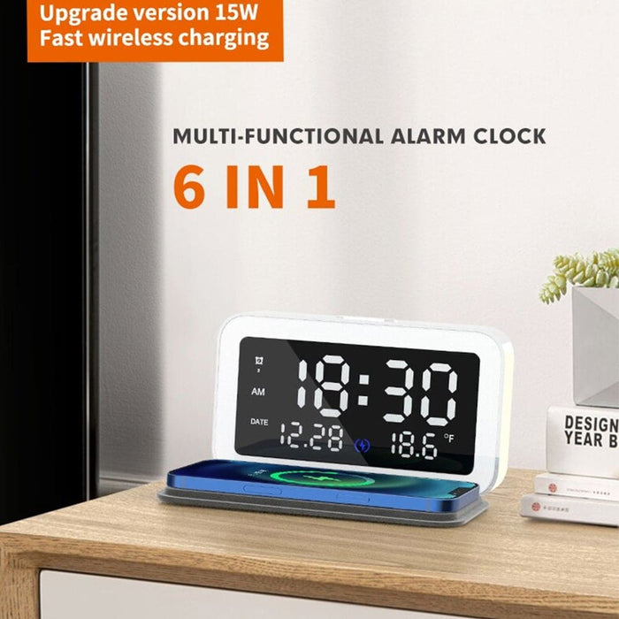 Vibe Geeks Led Digital Alarm Clock And Wireless Phone
