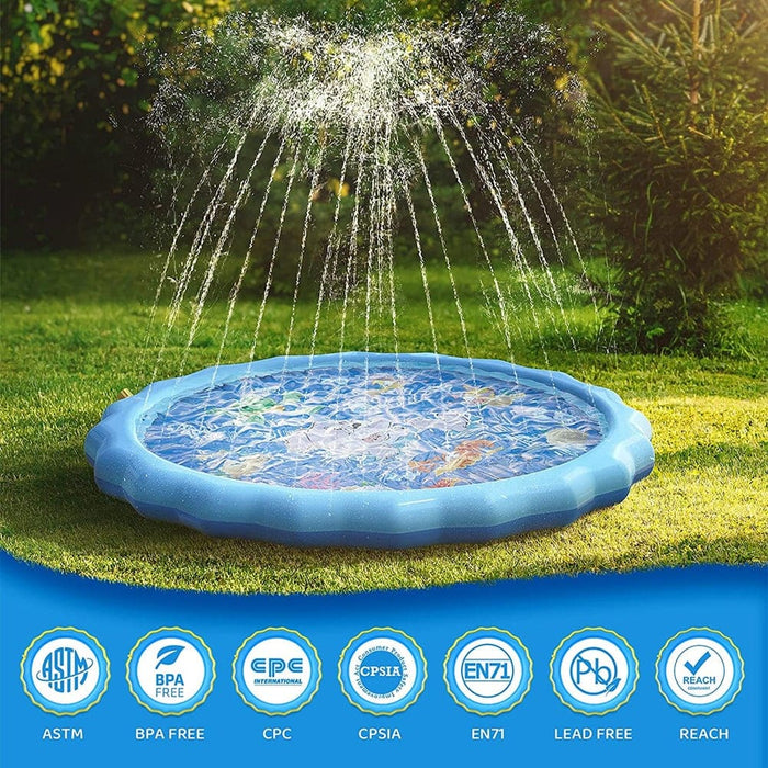 Vibe Geeks Durable Outdoor Inflatable Sprinkler Water Mat