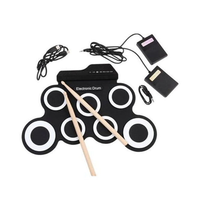 Vibe Geeks Electronic Drum Kit Musical Roll - up Set