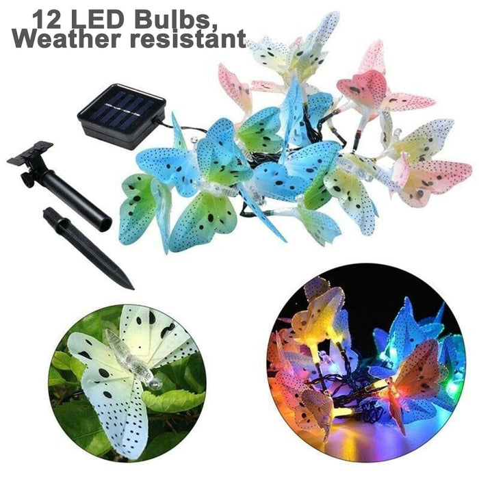 Vibe Geeks Fiber Optics Butterfly String Lights 12 Led