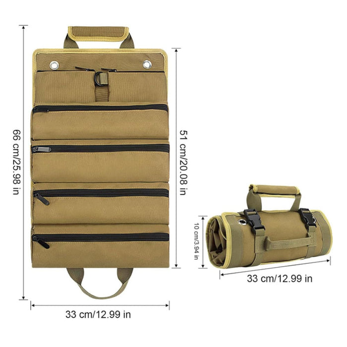 Vibe Geeks Large Capacity Waterproof Foldable Roll Tool Bag