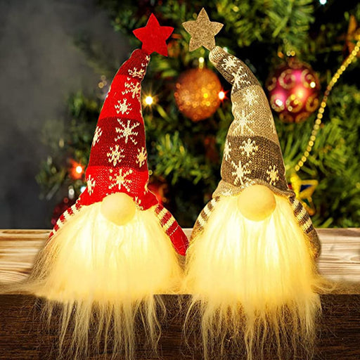 Vibe Geeks Lighted Christmas Gnome Santa Tabletop
