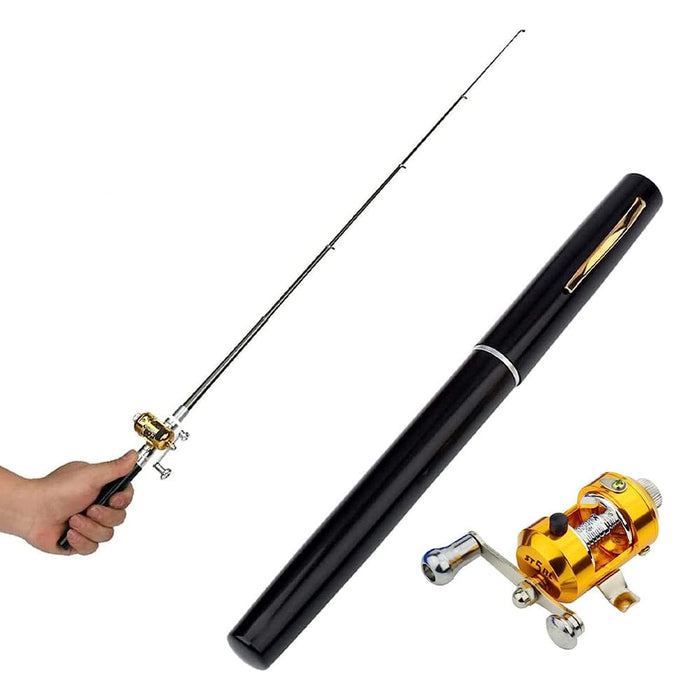 Vibe Geeks Mini Portable Pocket Pen Telescopic Fishing Rod
