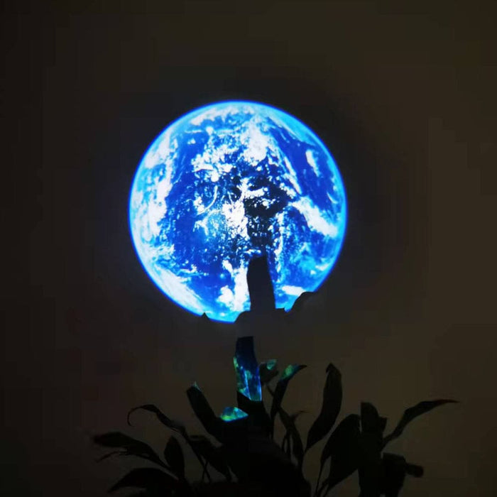 Vibe Geeks Moon And Earth Aluminum Projection Lamp-usb