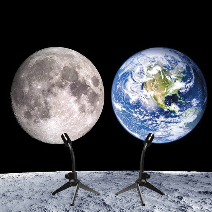 Vibe Geeks Moon And Earth Aluminum Projection Lamp-usb