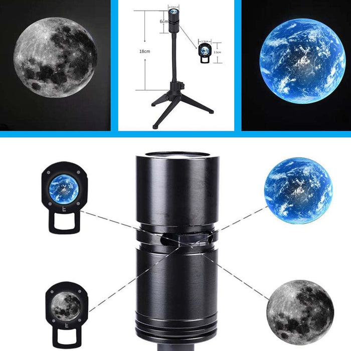 Vibe Geeks Moon And Earth Aluminum Projection Lamp-usb