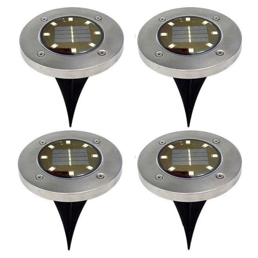 Vibe Geeks Pack Of 4 Solar Powered Led Outdoor Ground Lights