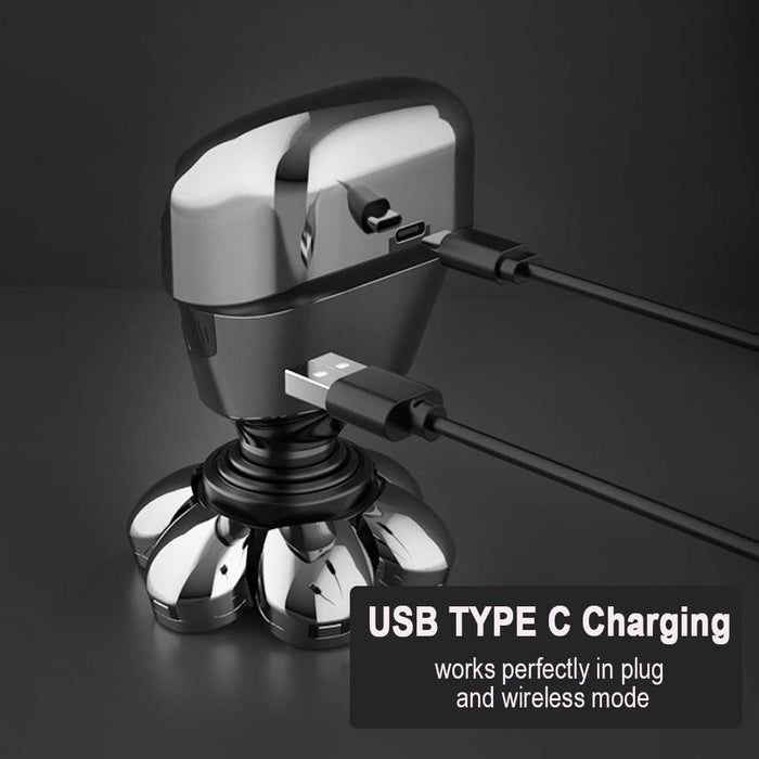 Vibe Geeks Usb Rechargeable 7 Head Electric Shaver With Led