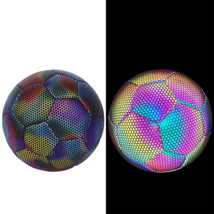 Vibe Geeks Reflective Football Glow In The Dark Soccer Ball
