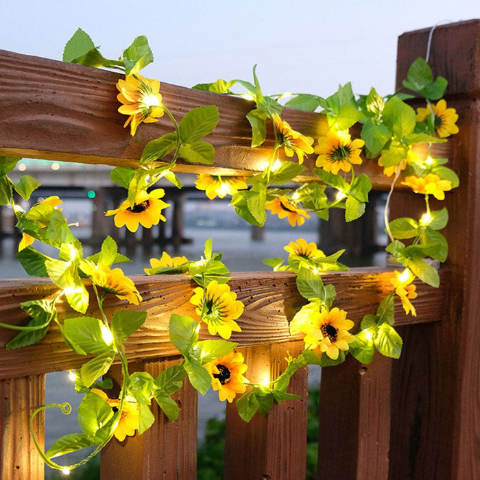 Vibe Geeks Solar Powered Decorative Sunflower Led String