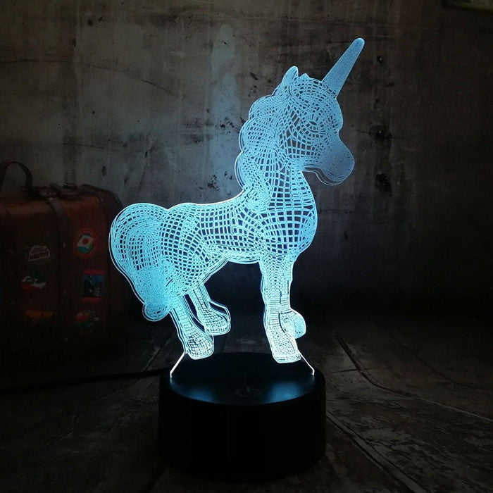 Vibe Geeks 3d Unicorn Night Light With Remote Control - Usb