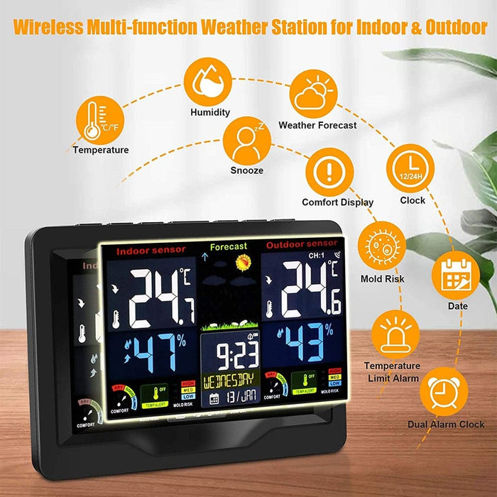 Vibe Geeks Wireless Thermometer And Humidity Monitor Colour