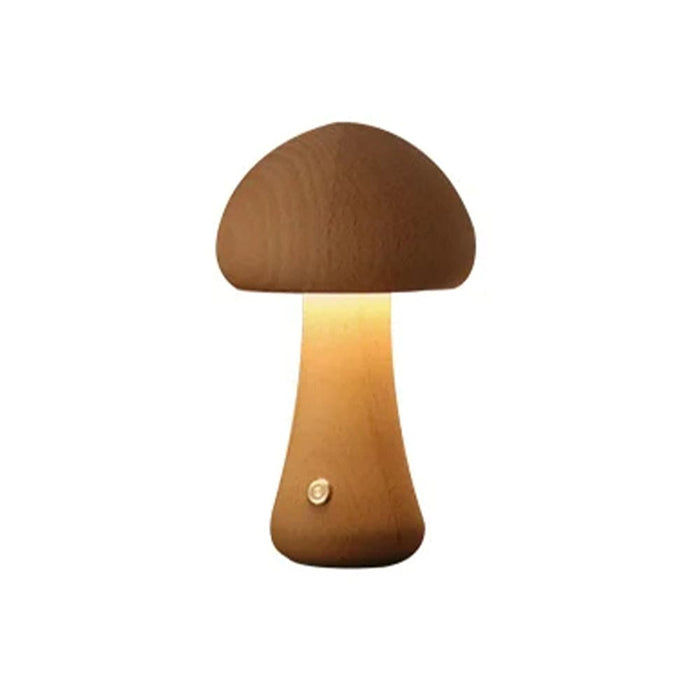 Vibe Geeks Wooden Mushroom Led Night Light for Bedroom