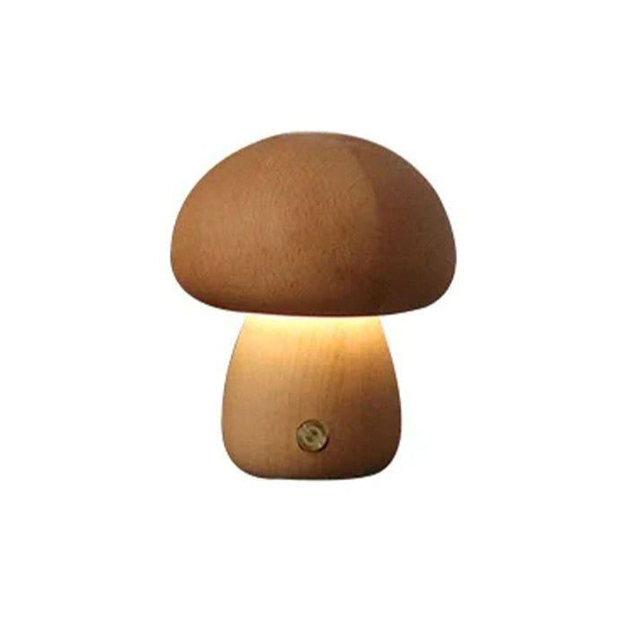 Vibe Geeks Wooden Mushroom Led Night Light for Bedroom