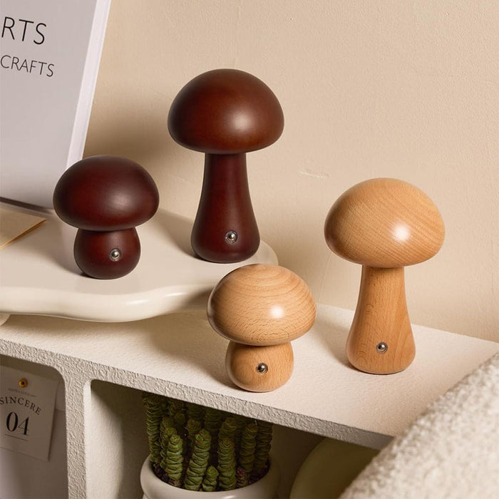 Vibe Geeks Wooden Mushroom Led Night Light for Bedroom