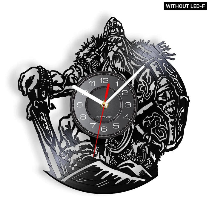 Viking Vegvisir Runes Vinyl Record Wall Clock