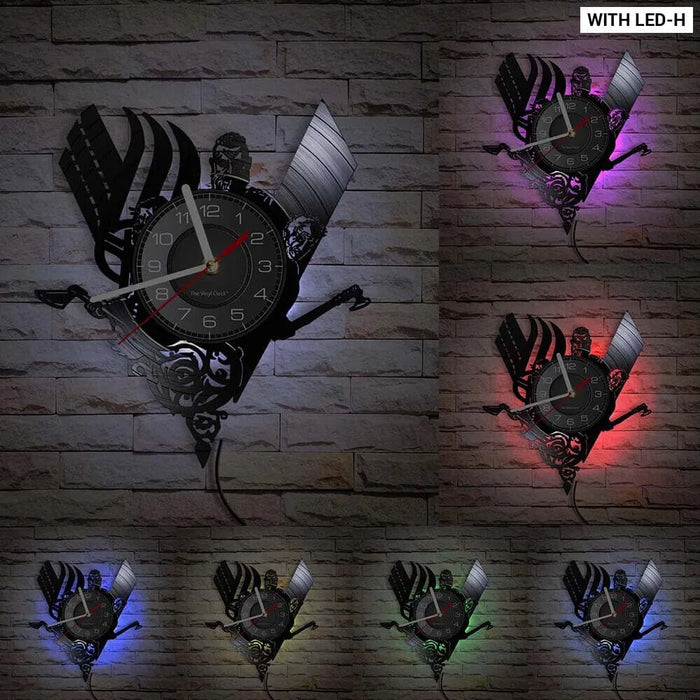 Viking Vegvisir Runes Vinyl Record Wall Clock