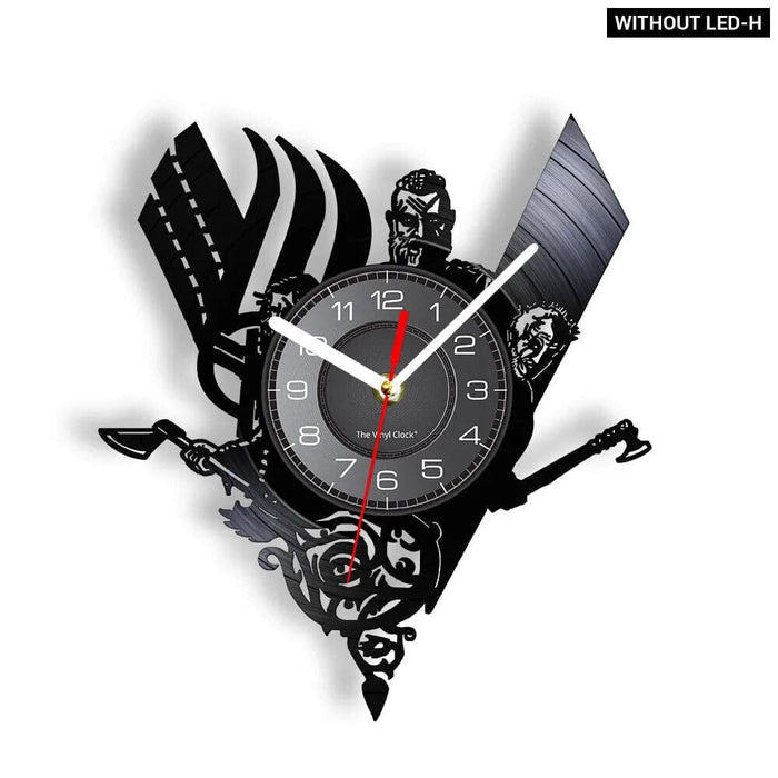 Viking Vegvisir Runes Vinyl Record Wall Clock