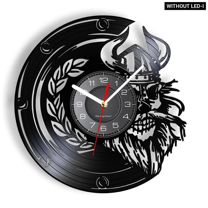 Viking Vegvisir Runes Vinyl Record Wall Clock
