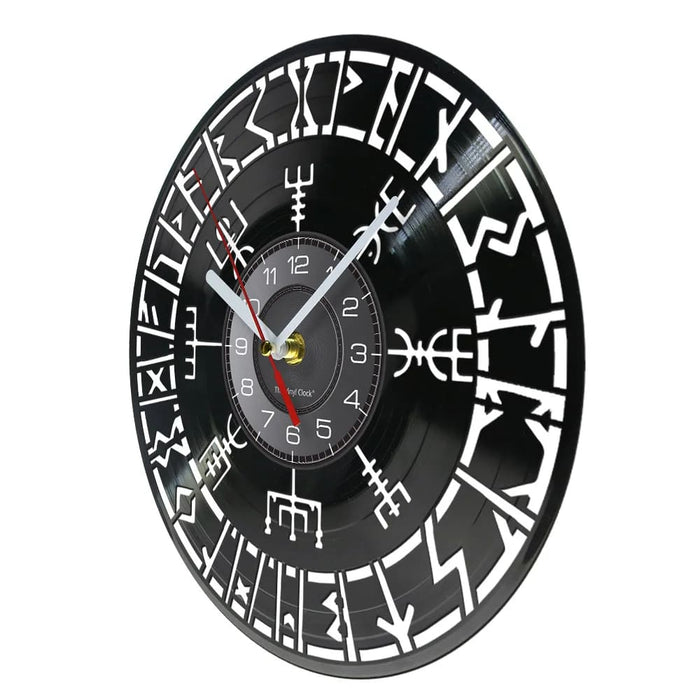 Viking Vegvisir Runes Vinyl Record Wall Clock