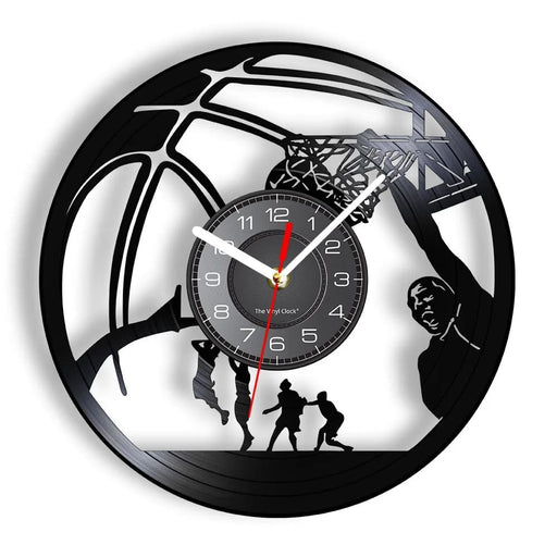 Vintage Basketball Player Vinyl Wall Clock