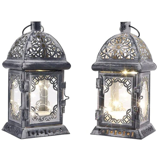 Vintage Battery Operated Candle Holder Lantern With Led