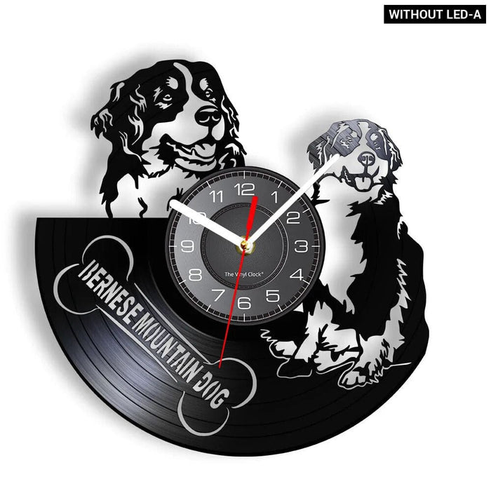 Vintage Bernese Mountain Dog Vinyl Wall Clock