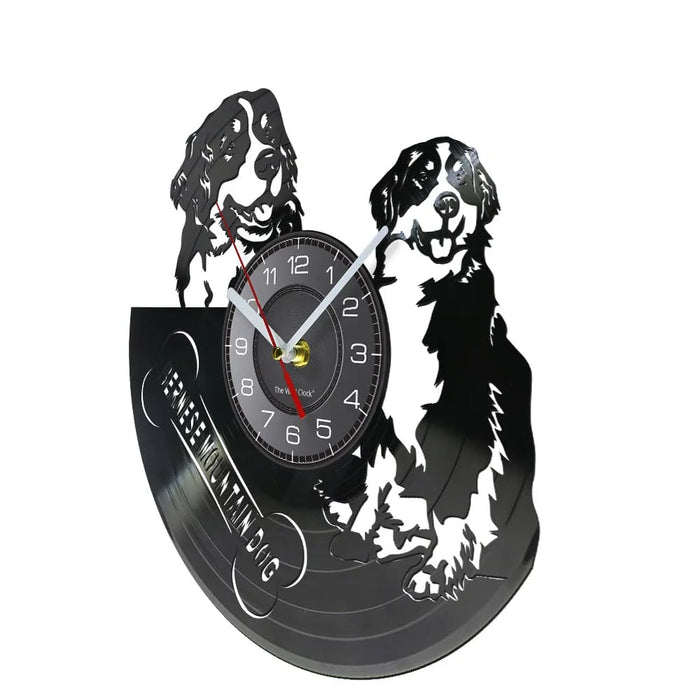 Vintage Bernese Mountain Dog Vinyl Wall Clock