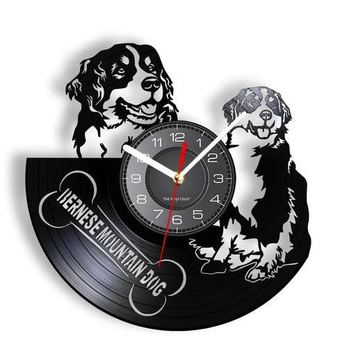 Vintage Bernese Mountain Dog Vinyl Wall Clock