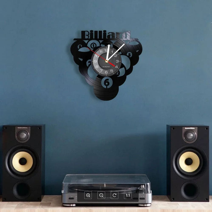 Vintage Billiards Vinyl Clock