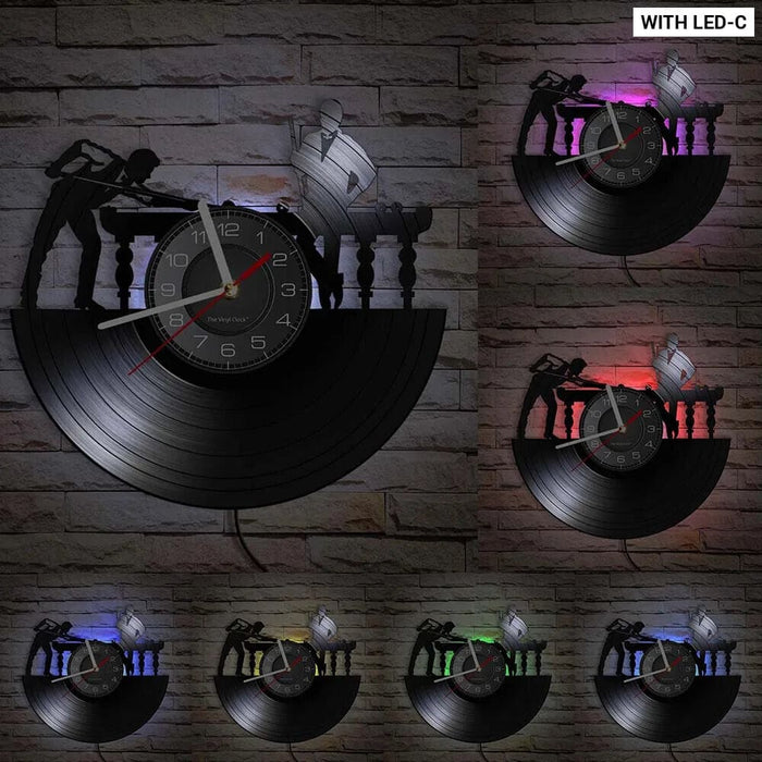 Vintage Billiards Vinyl Clock