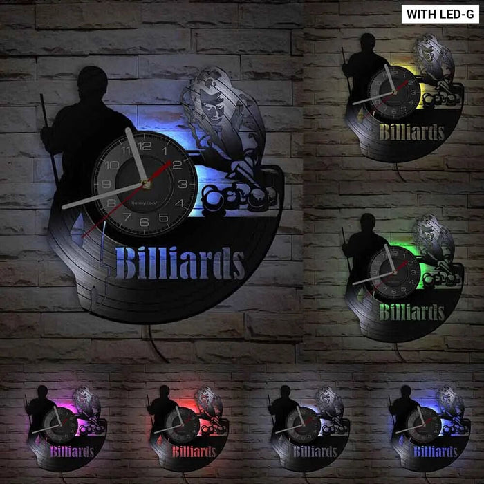 Vintage Billiards Vinyl Clock
