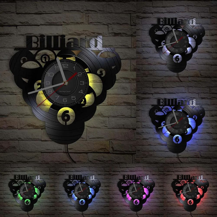 Vintage Billiards Vinyl Clock