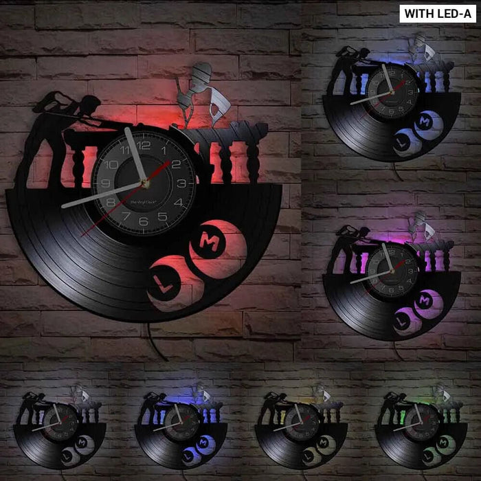 Vintage Billiards Vinyl Clock