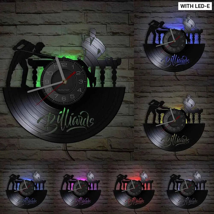 Vintage Billiards Vinyl Clock