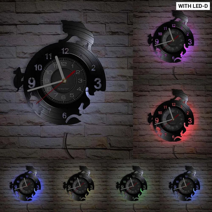 Vintage Cat Vinyl Wall Clock