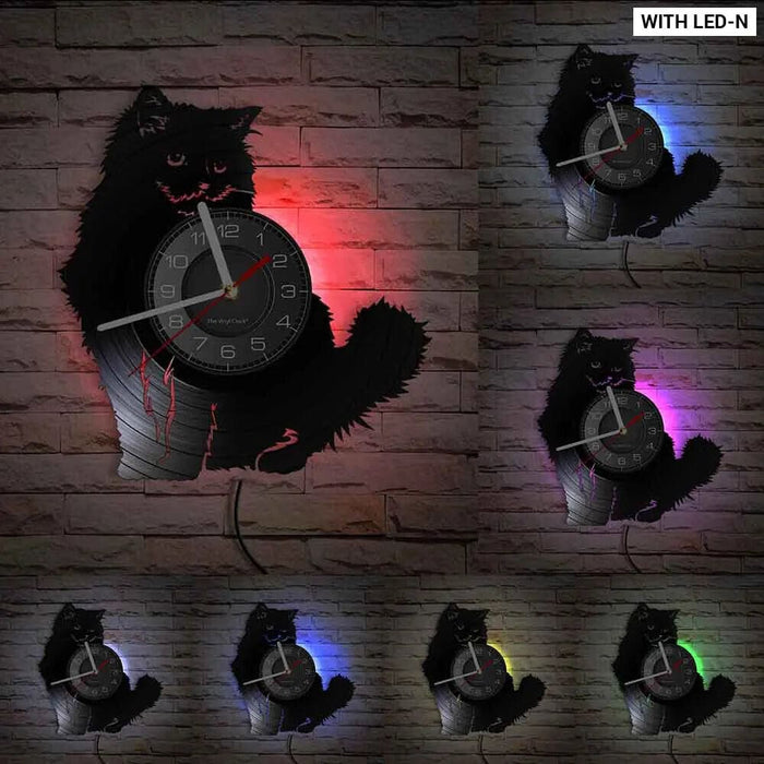 Vintage Cat Vinyl Wall Clock