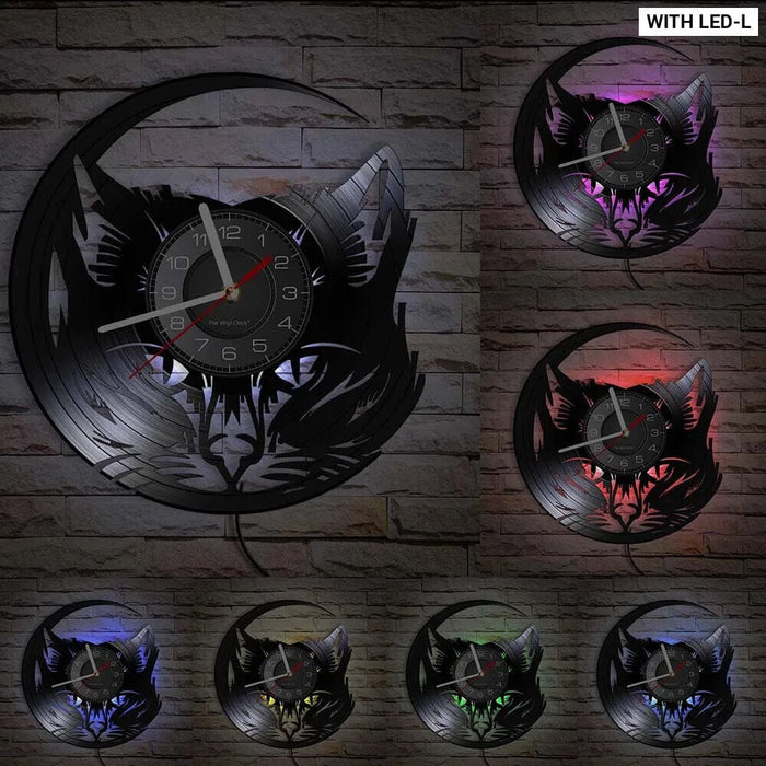 Vintage Cat Vinyl Wall Clock